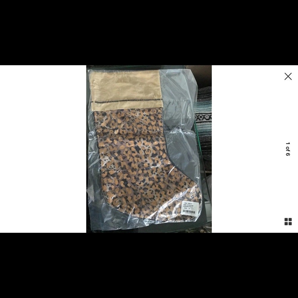 NW LEOPARD PRINT FAUX SILK CHRISTMAS STOCKINGS